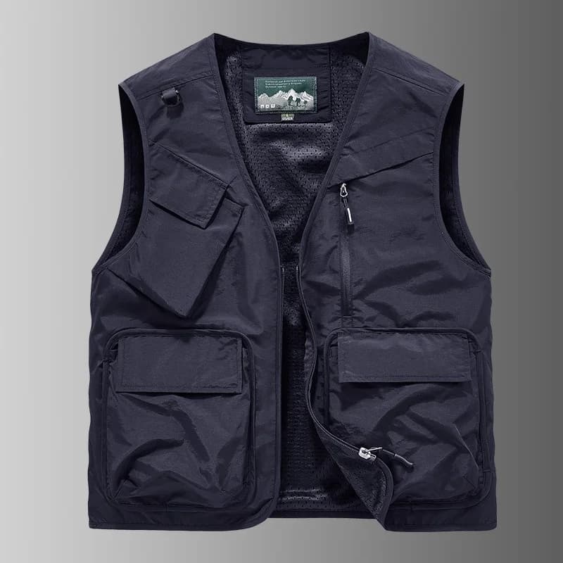 Veste de pêche homme 2025 légère et ample avec multiples poches pour vêtement extérieur