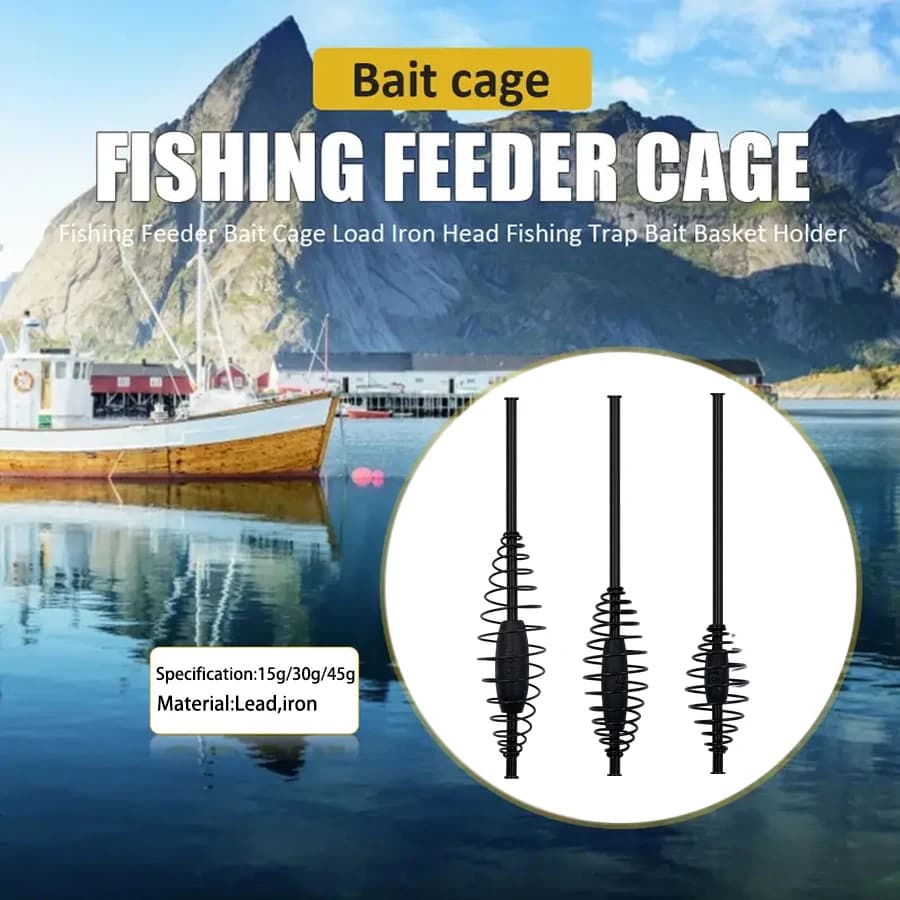 Cage à amorce lourde pour pêche de la carpe avec ressort réglable et contrepoids coulissant 15g-45g