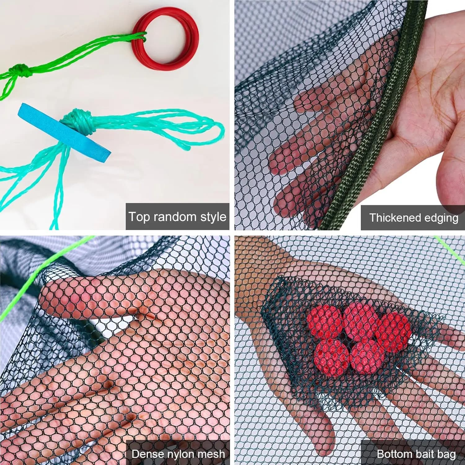 Filet de pêche pliable grand modèle 80/100 cm pour écrevisses, crevettes et appâts - Réservoir, étang, extérieur