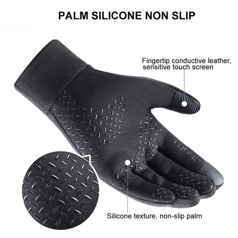 Gants d'hiver pêche polaire doublés imperméables anti-vent froids écran tactile sports extérieurs