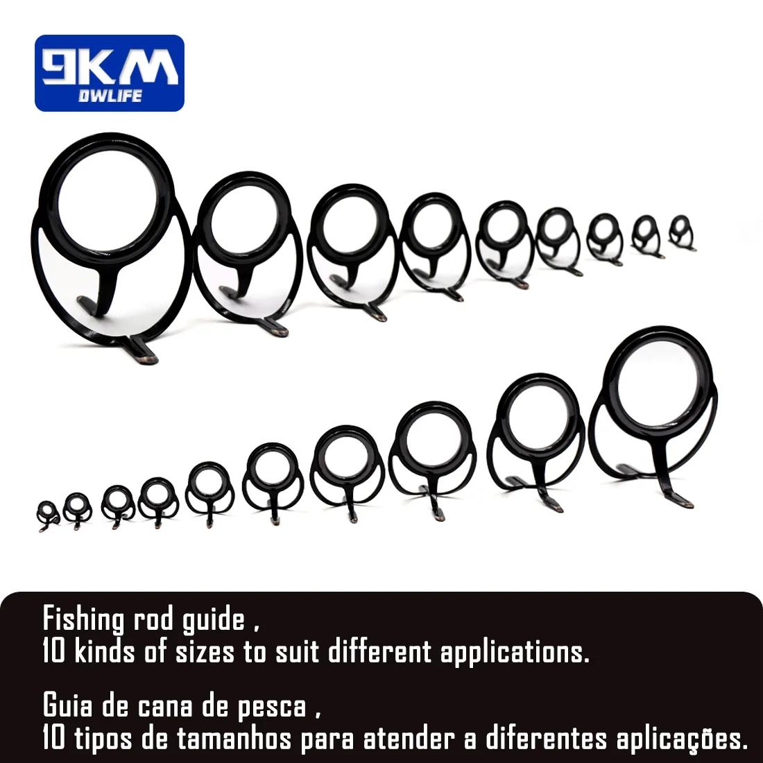 Kit réparation anneaux guidon canne pêche mer noir acier inoxydable 10-20 pièces eau douce salée