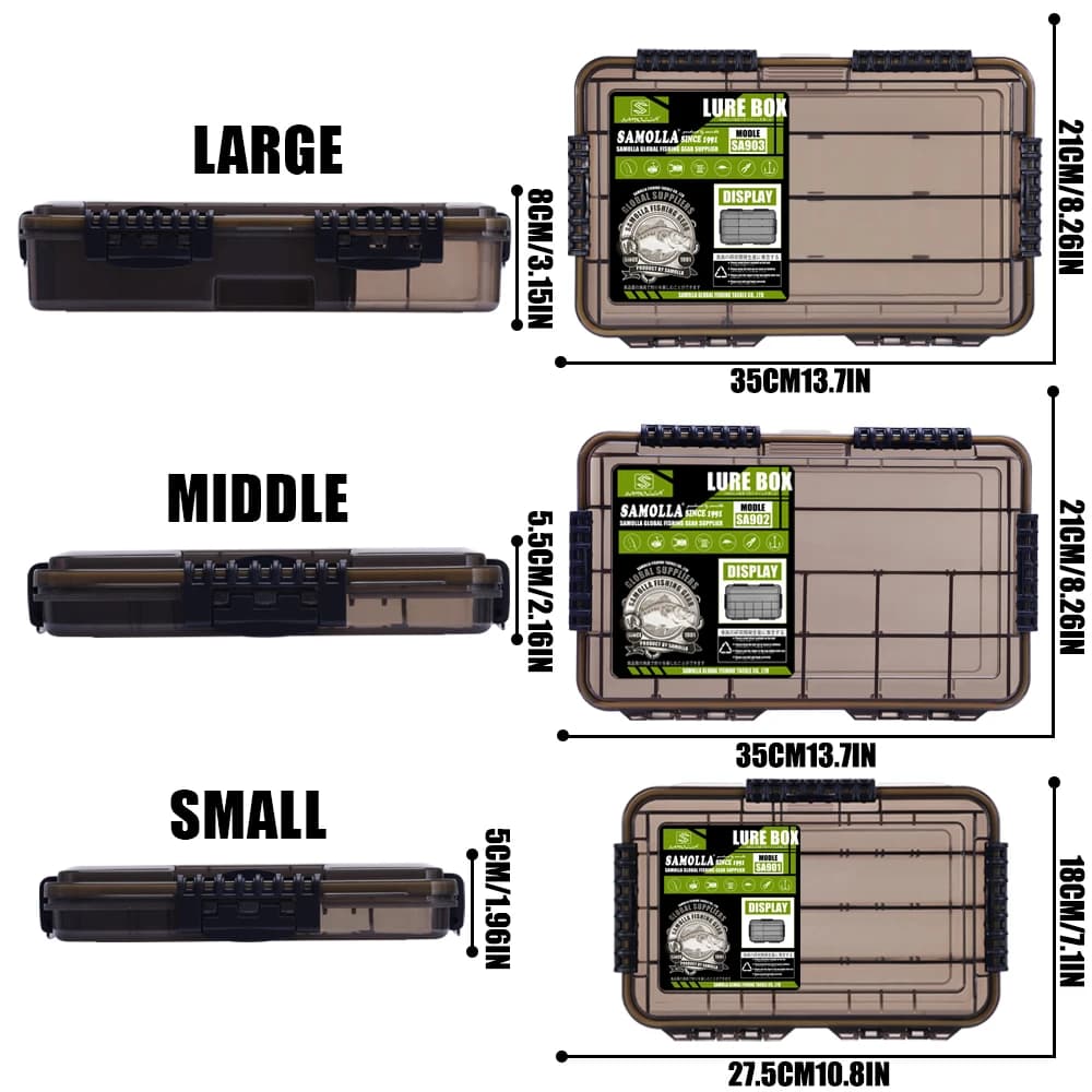 Boîte de pêche étanche SAMOLLA grande capacité, rangement pour leurres hameçons et accessoires de pêche portables