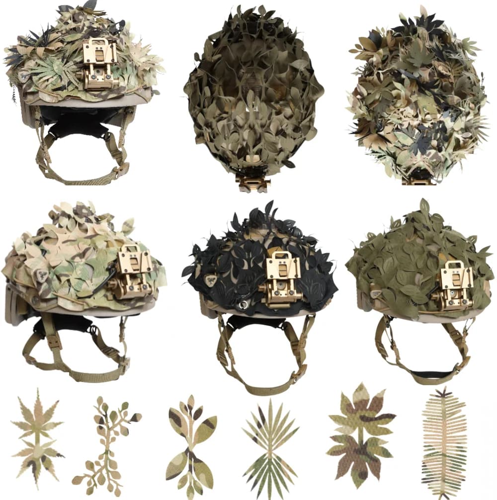 Housse de casque camouflage 3D modulable - Discrétion optimale pour pêche à l'affût