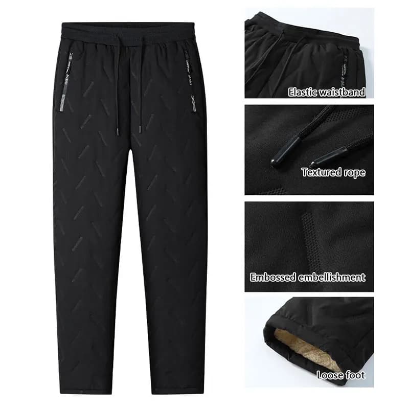 Pantalon hiver homme cachemire polaire épais coupe-vent imperméable pêche pêche chaud