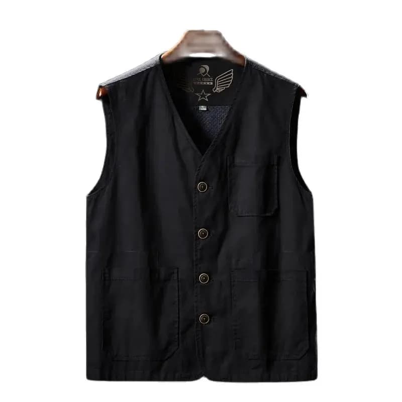 Veste homme sans manches en coton respirant pour la pêche et les activités outdoor