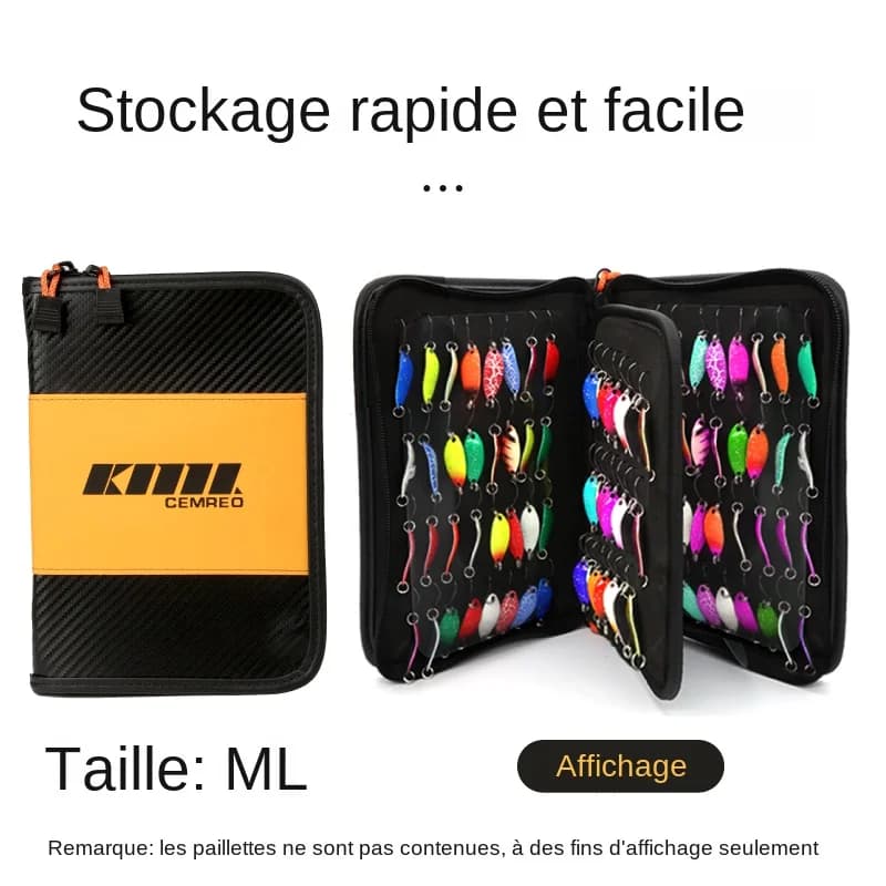 Porte-leurres grande capacité type portefeuille - Étui de transport durable pour spinnerbaits et leurres