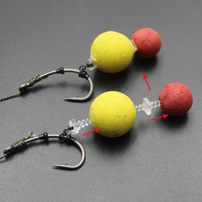 Vis double extrémité 10/20 pièces pour bouillettes pop-up et montages cheveu en pêche carpe