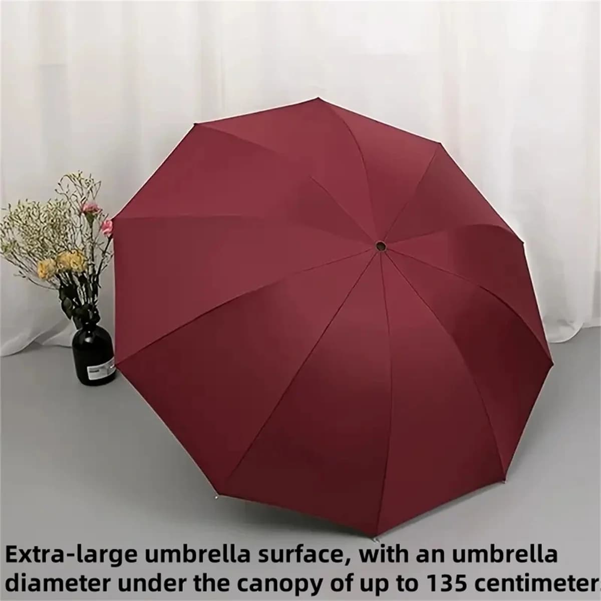 Grand parapluie 3 personnes renforcé - Parapluie double usage soleil/pluie grande taille - Pour pêcheurs et étudiants