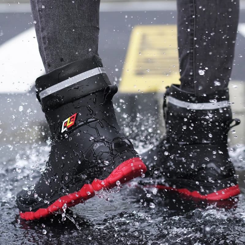 Bottes de pluie homme style britannique à embout tambour quatre saisons étanches anti-dérapantes