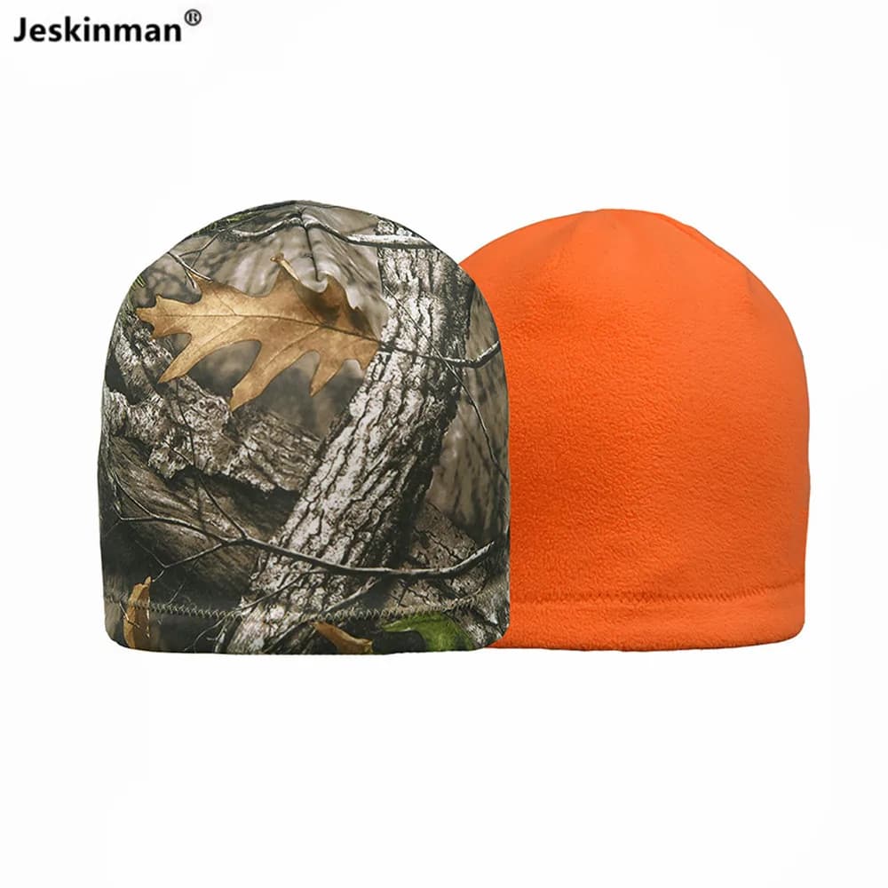 Bonnet double face camouflage arboricole - Protection thermique pour pêche hivernale et ventée