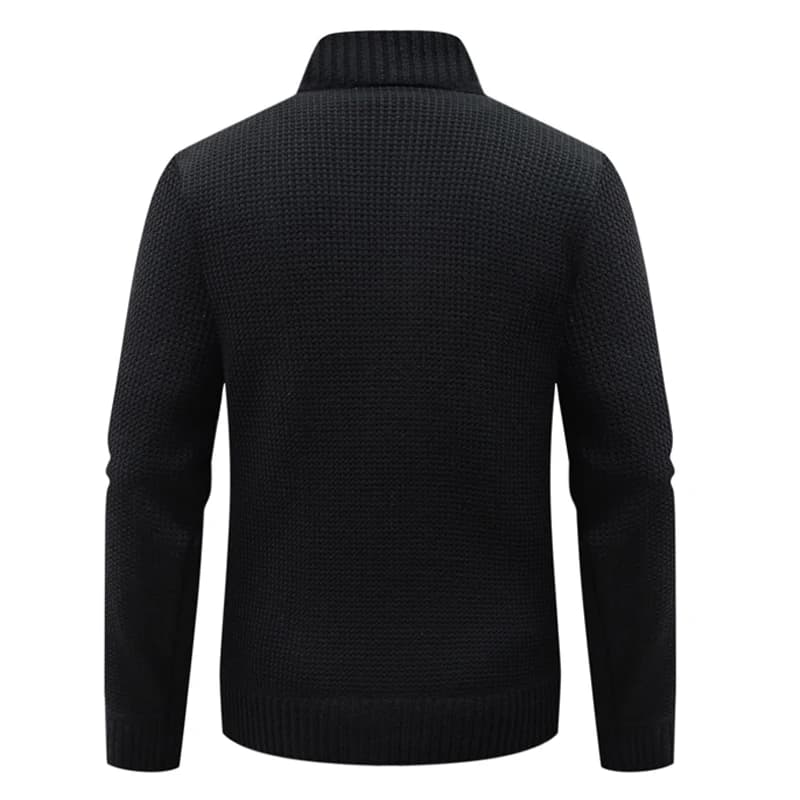 Cardigan matelassé chaud hiver pour hommes - Veste polaire doublée tricot sweat coupe-vent fashion