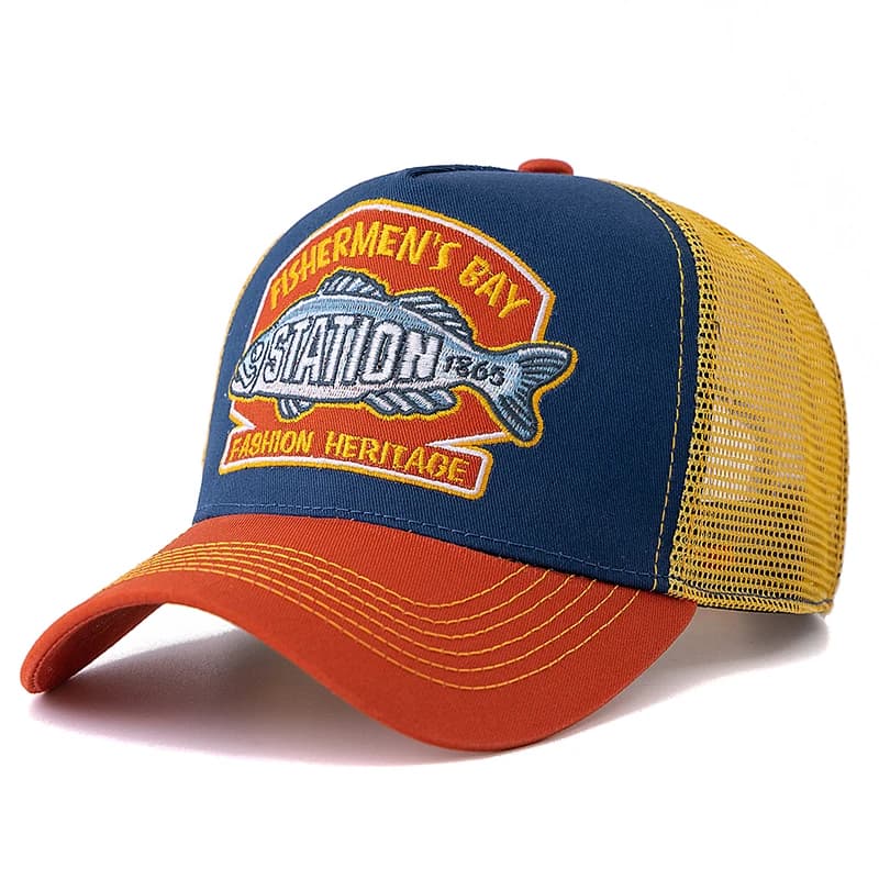 Casquette pêche été unisexe mesh respirant - Style big fish pour pêcheurs hommes et femmes - Chapeau outdoor