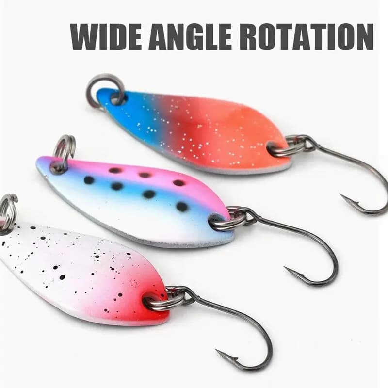 Kit de pêche leurres cuillères métal 2.5g à 5g pour truite et perche, set spinner et wobbler