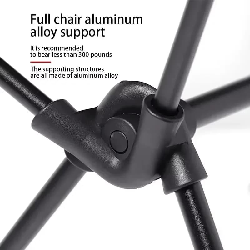 Fauteuil camping pliant avec appui-tête et sacs - Siège pêche Moon Chair pour plage extérieur