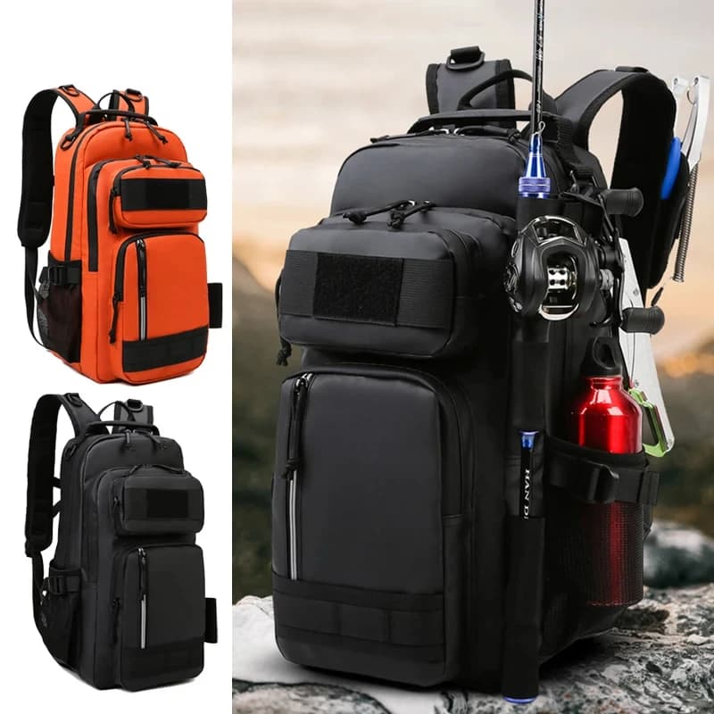Sac à dos pêche molle étanche multifonction - Randonnée camping voyage avec porte-canne