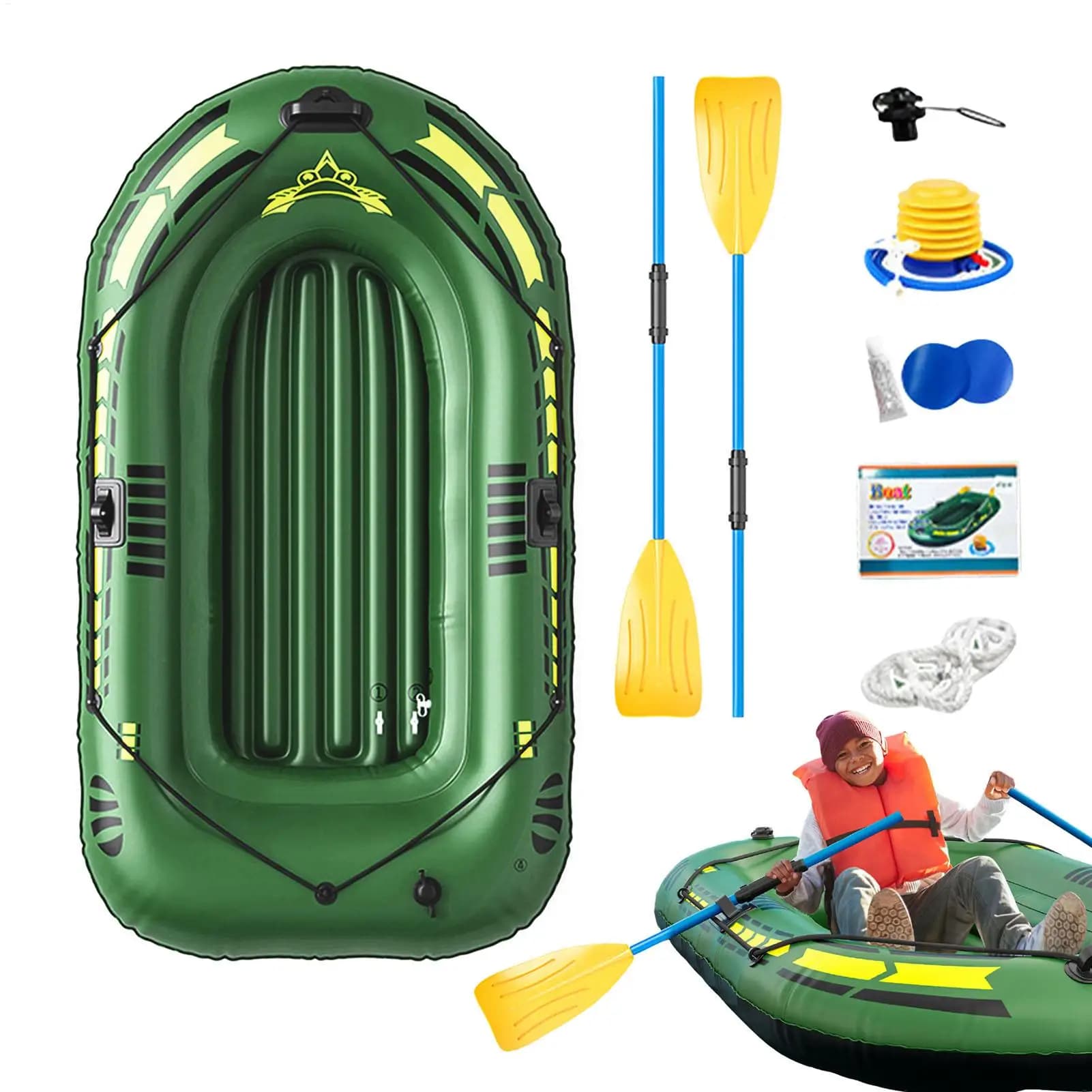 Radeau gonflable pêche et rafting - Bateau portable kayak gonflable pour activités extérieures