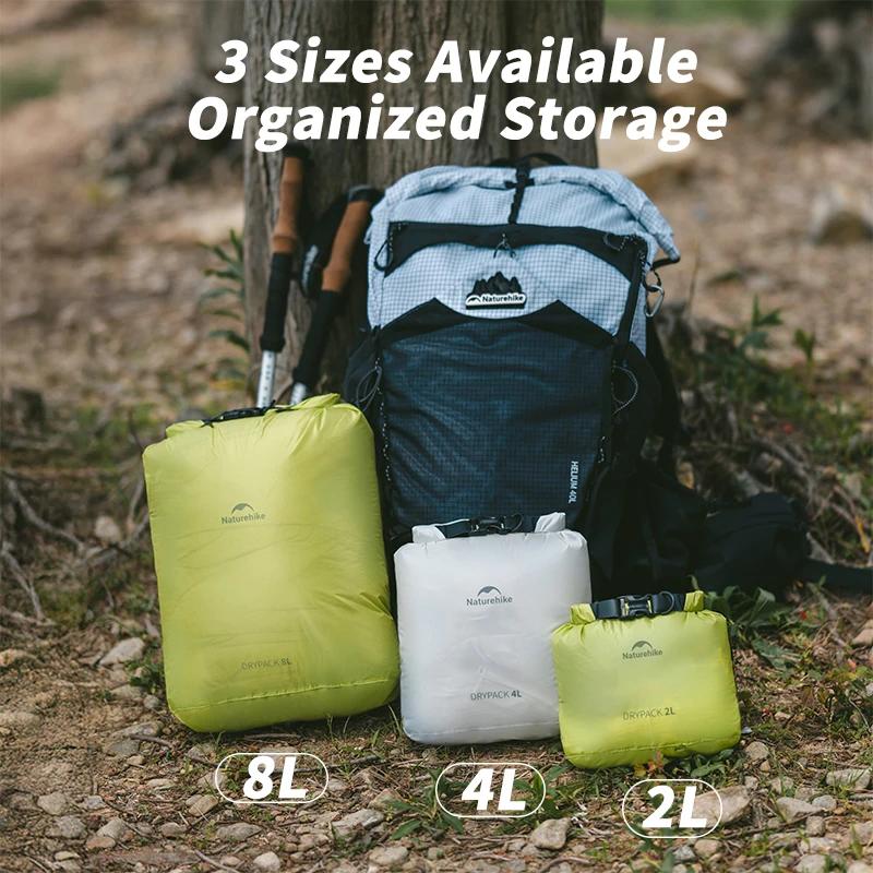 Sac compression étanche Naturehike 2L 4L 8L kayak pêche rafting natation léger compact
