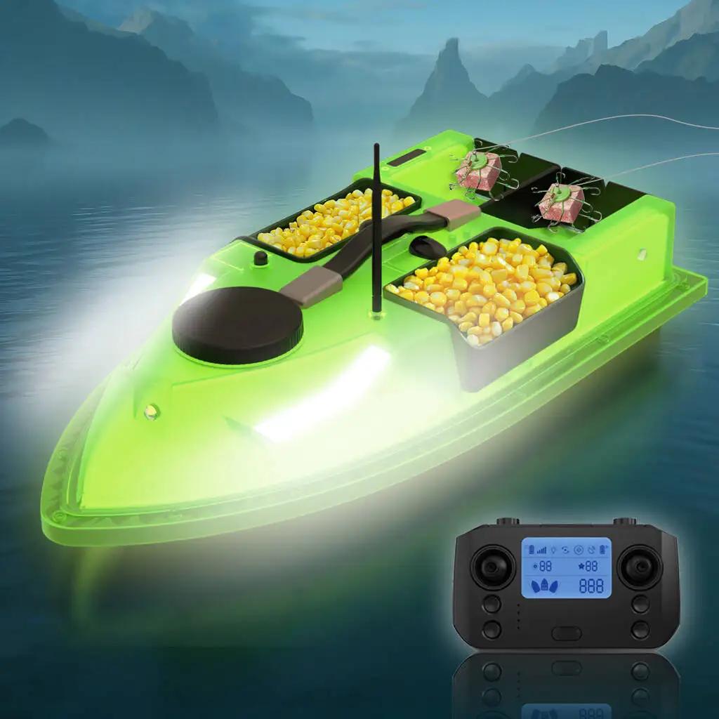 LOKEEVAN D19 Remote Controlled Bait Boat with GPS,600M RC Night Boat LED Fishing
