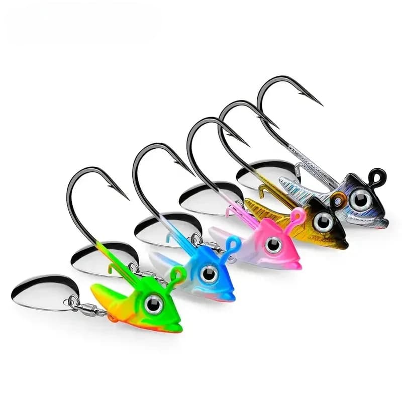 5 têtes plombées jig haute performance 7g à 15g pour vers souples wobblers pêche