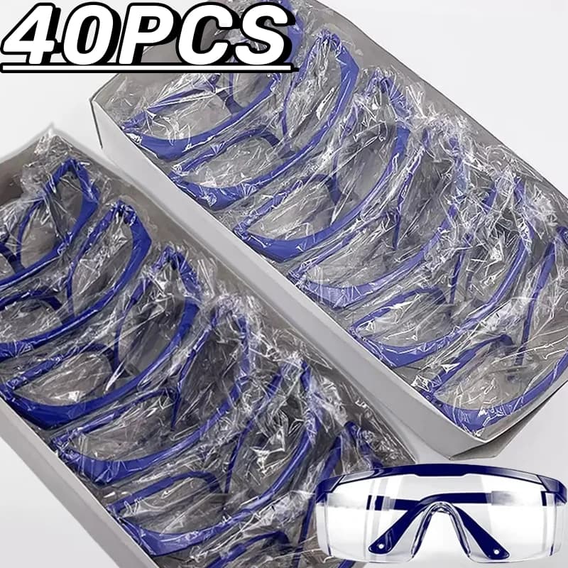 Lunettes de protection pour pêche 40 pièces - Anti-éclaboussures et anti-poussière pour travaux techniques