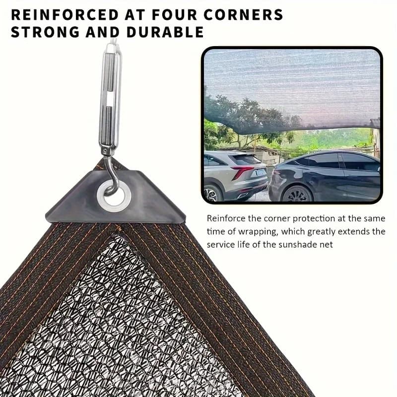 Filet d'ombrage noir anti-UV facile à installer - Protection balcon, cour et piscine pour pêcheurs