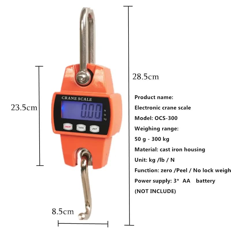 Balance digitale grue 300kg 150kg/50g 200kg/100g 500kg/100g pesée lourde crochet acier inox portable