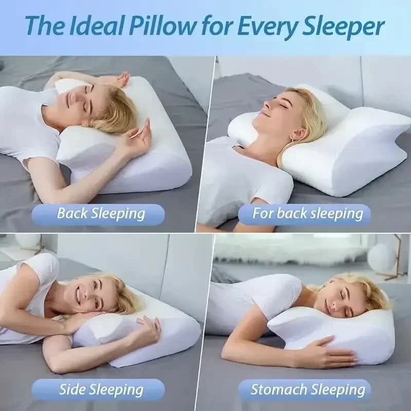 Oreiller cervical mémoire de forme papillon - Protection nuque sommeil sain - Pêcheurs et voyageurs