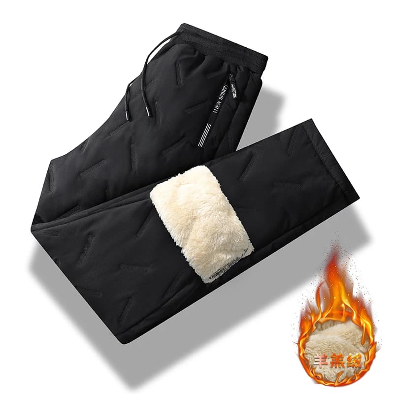 Pantalon hiver homme cachemire polaire épais coupe-vent imperméable pêche pêche chaud