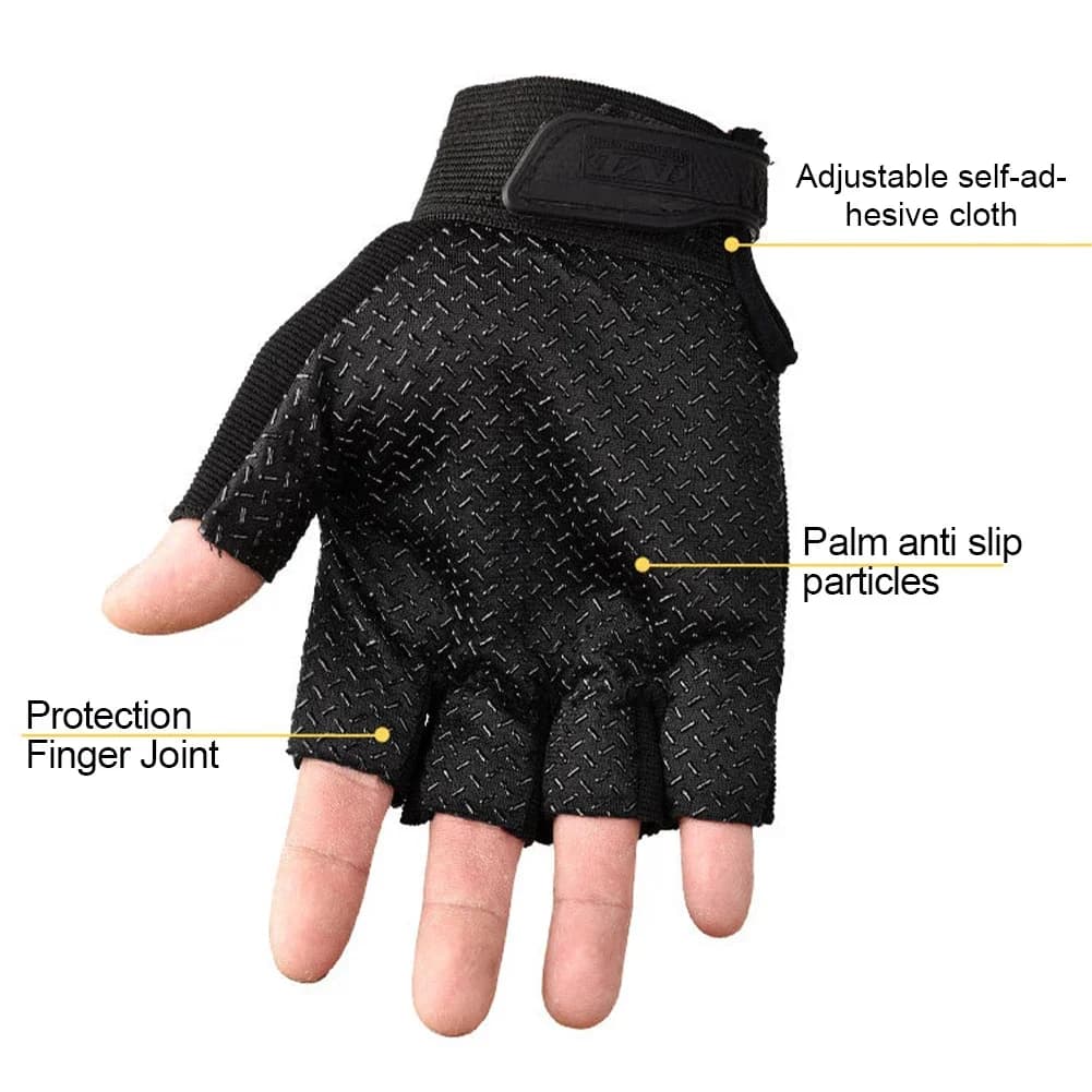 Gants tactiques demi-doigts paintball pêche airsoft vélo protection anti-dérapants hommes
