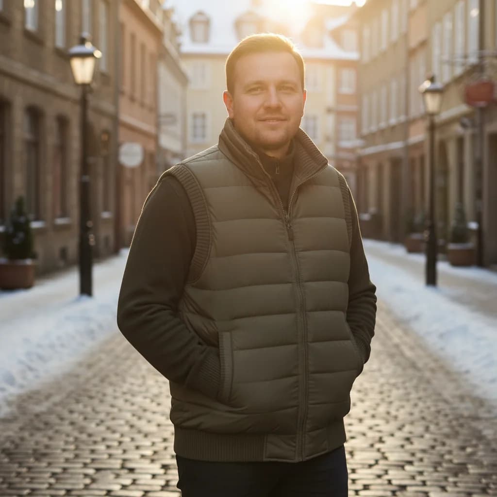 Veste polaire homme sans manches hiver imperméable coupe-vent col montant matelassée taille 8XL