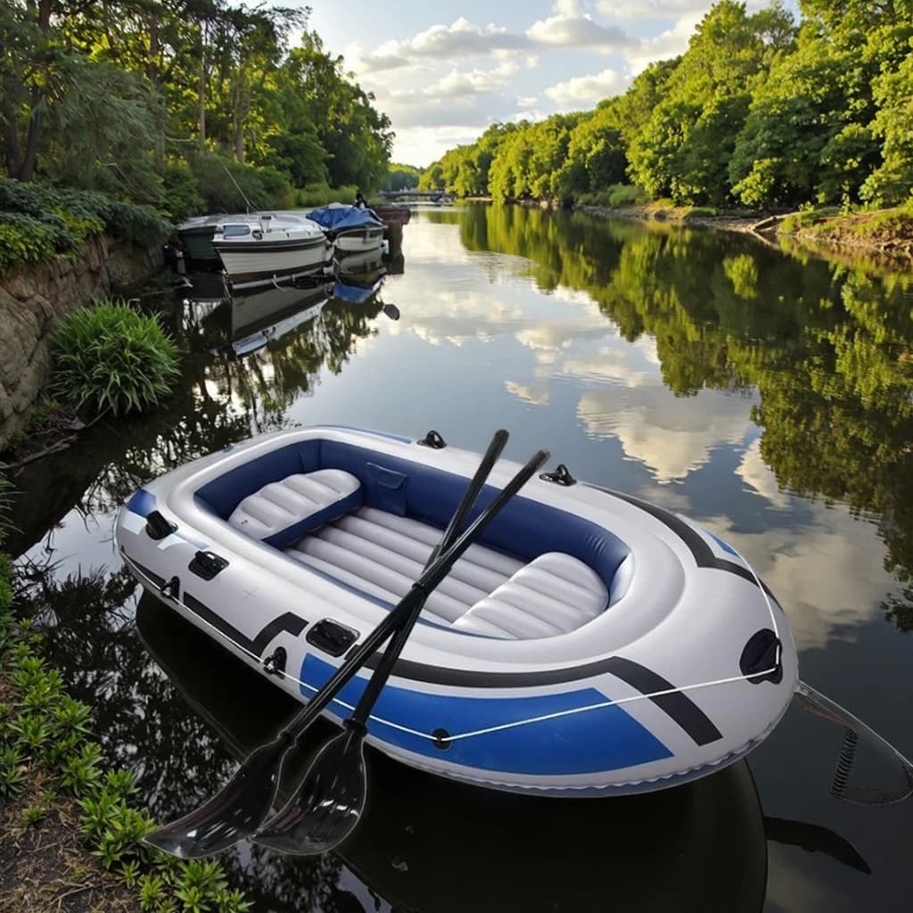 Bateau gonflable assault 2 à 4 personnes pour dérive pêche et rafting loisir fond épais