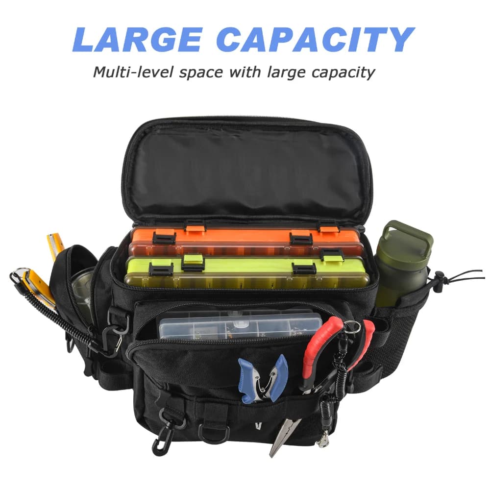Sac bandoulière Goture multifonction pour matériel de pêche - Rangement outils et leurres pêche