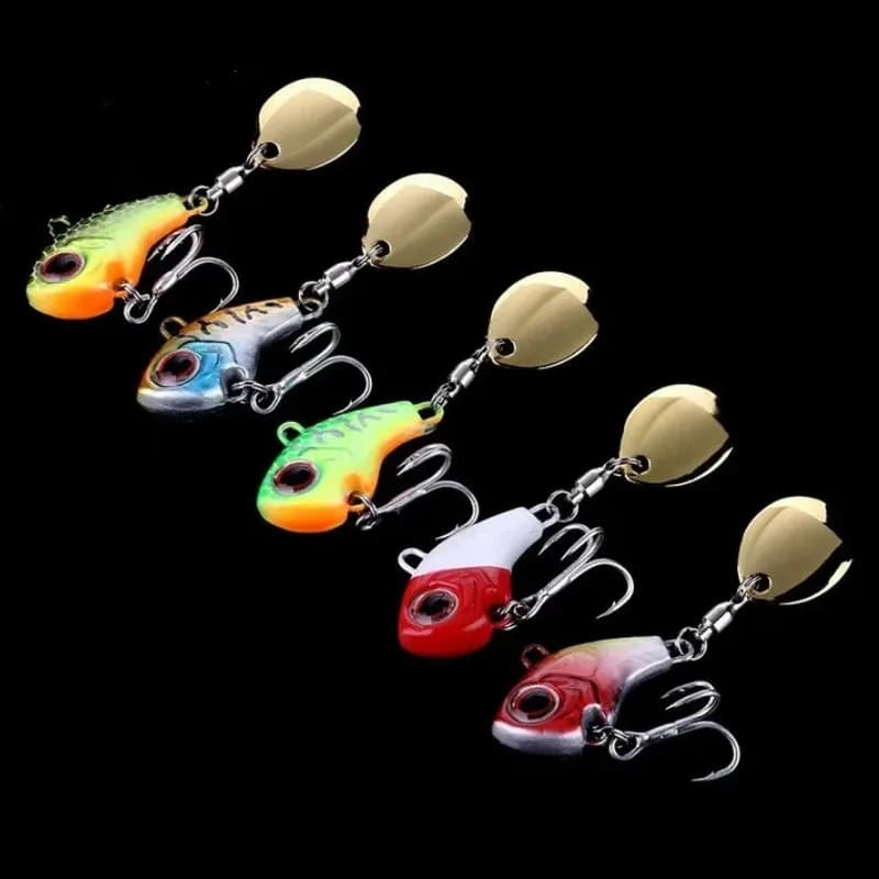 Leurre métallique vibrant spinner BRAVMACK 5 pièces avec paillettes pour pêche en mer et leurres artificiels