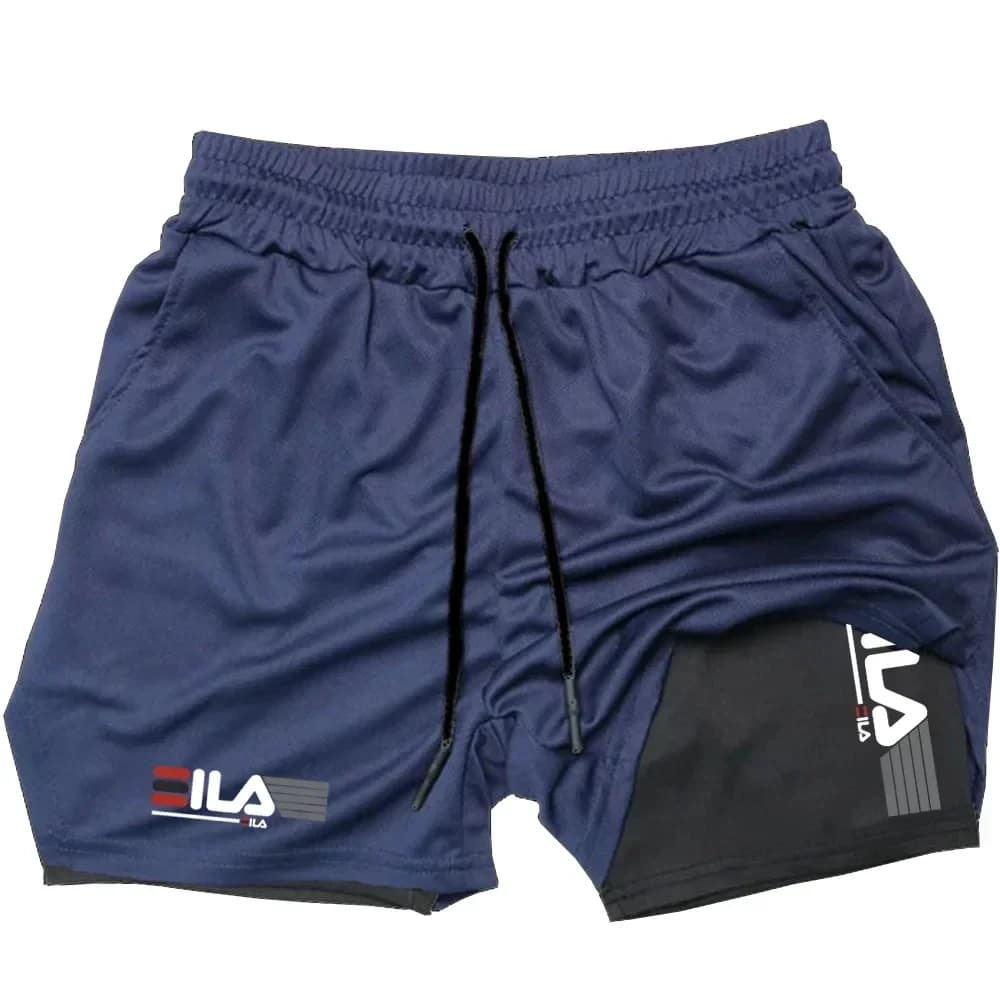 Short sport homme double couche respirant séchage rapide pêche été running basique M-3XL