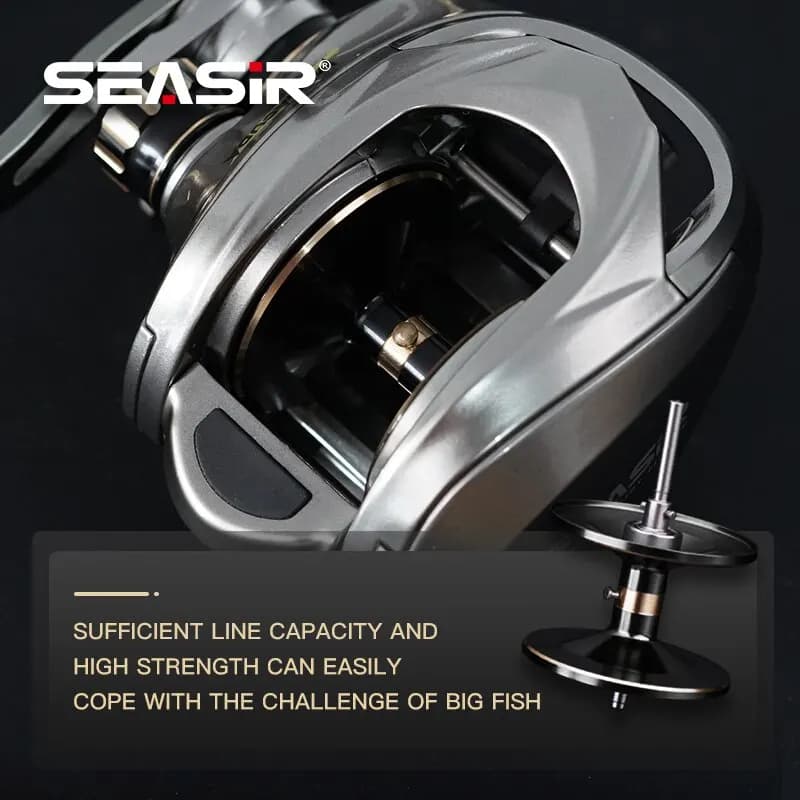 Moulinet de pêche casting Megacuda 15KG drag, pour le jigging en mer avec bâti aluminium et double manivelle