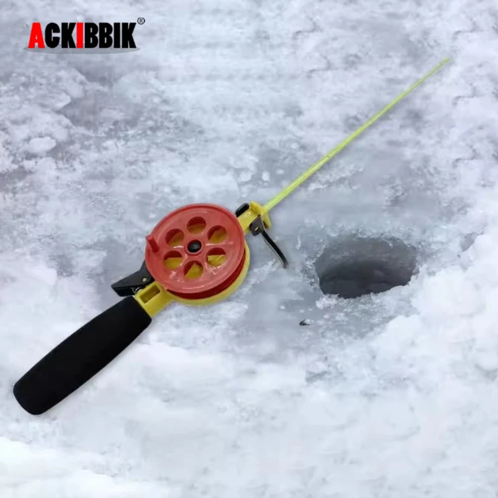 Canne à pêche glace avec moulinet combo - Mini canne pour truite, perche et brochet en hiver