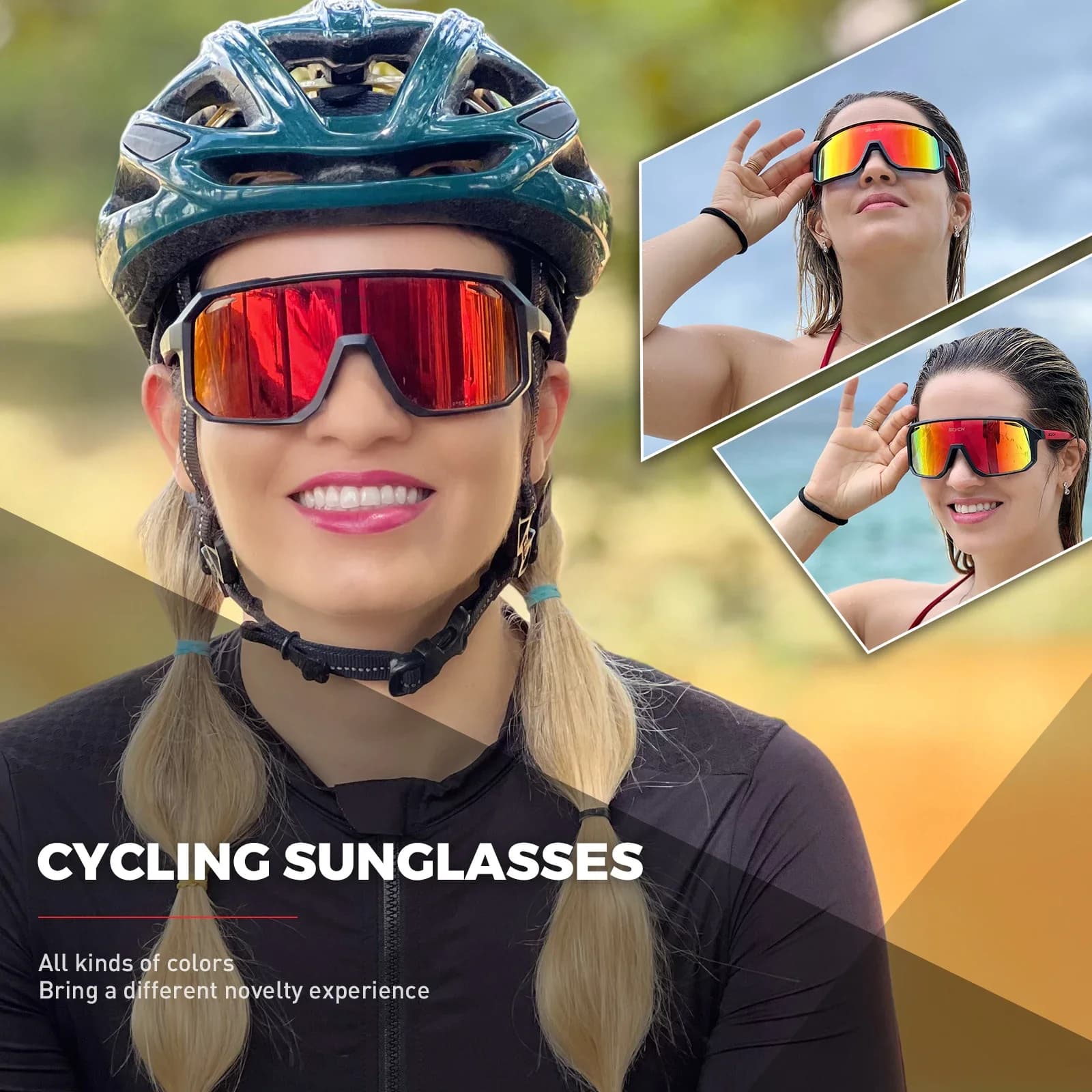 Lunettes de cyclisme pêche SCVCN - Vélo route montagne protection UV400 hommes femmes