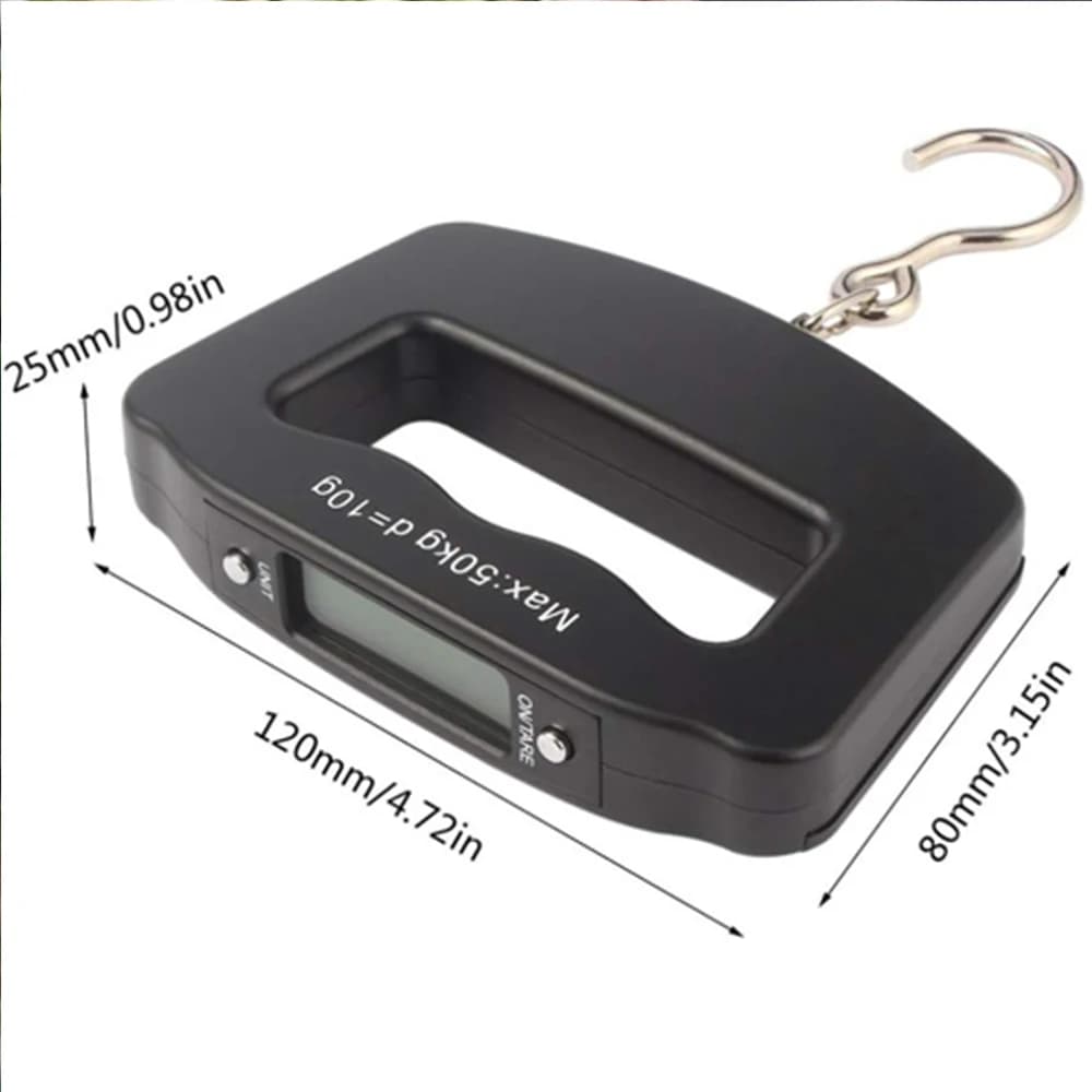 Balance suspendue portable 50kg/110lb - Écran LCD digital - Pour bagages, pêche, pesée voyage avec poignée
