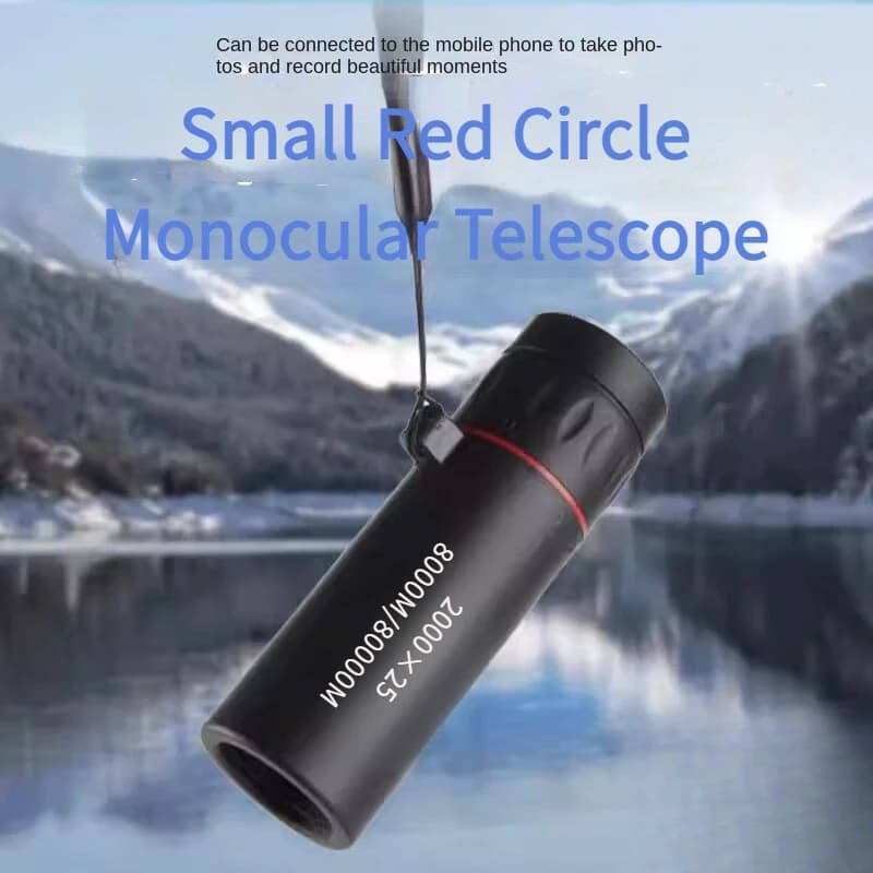 Monoculaire portable 2000x25 avec support smartphone observation poissons pêche précise