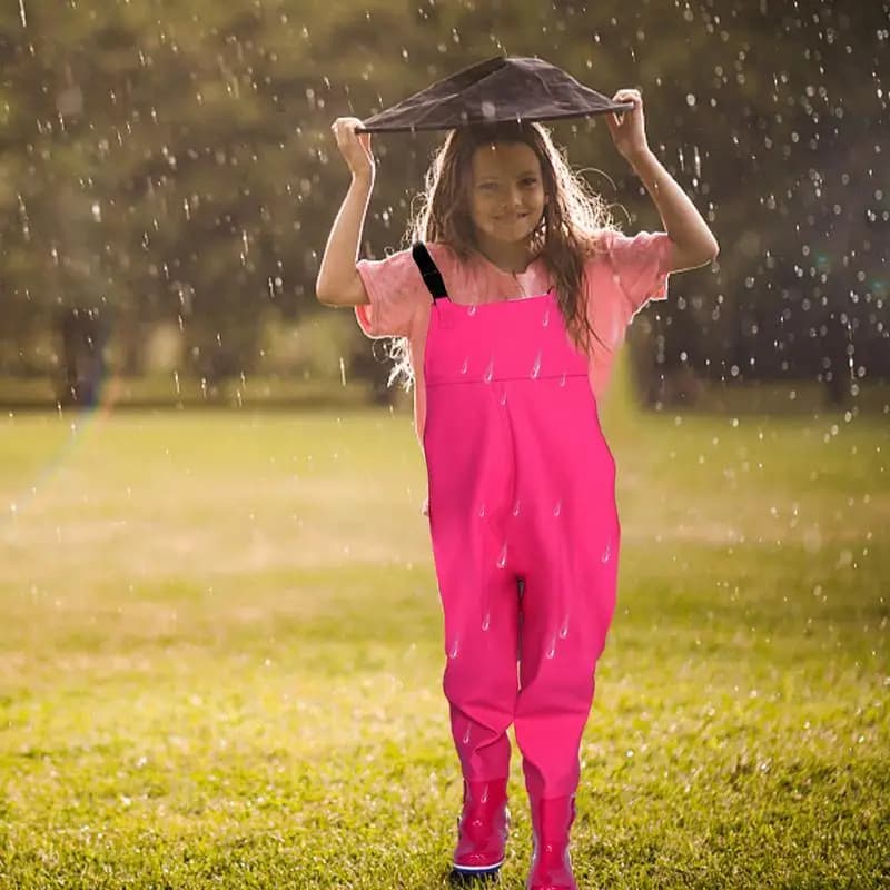 Waders enfants une pièce étanches avec bottes pour pêche jeunesse et activités aquatiques