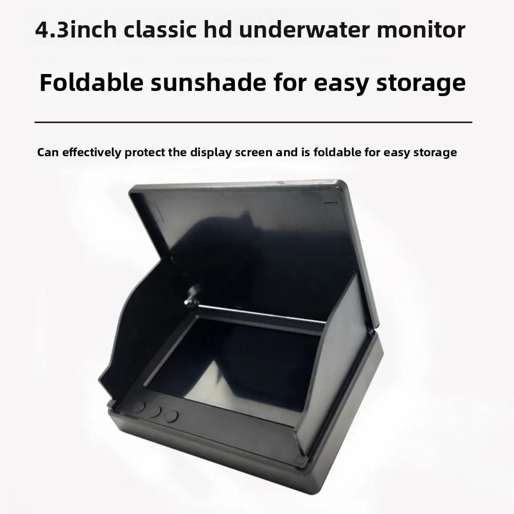 Moniteur de pêche sous-marine 4.3" écran IPS avec vision nocturne et pare-soleil pour fishfinder