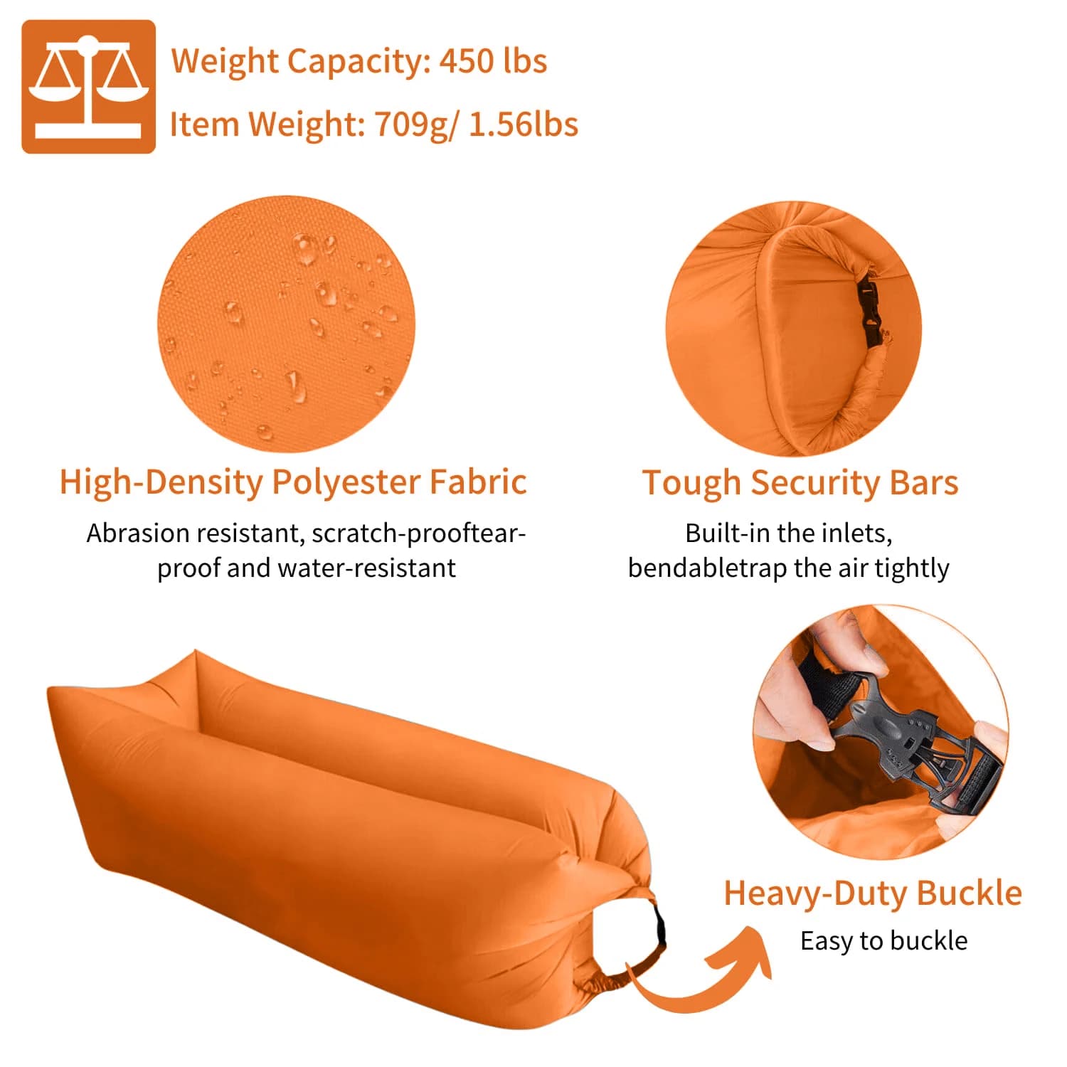 Canapé gonflable portable pour une personne - Lit de camping confortable pour pêche et plage