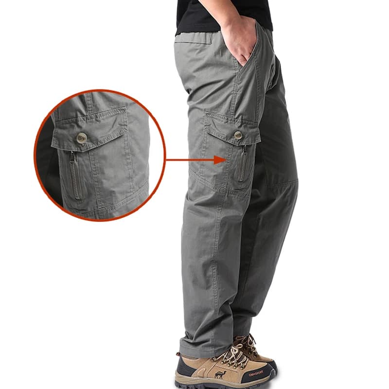 Pantalon cargo coton pêche homme qualité supérieure multi-poches printemps automne camping pêche