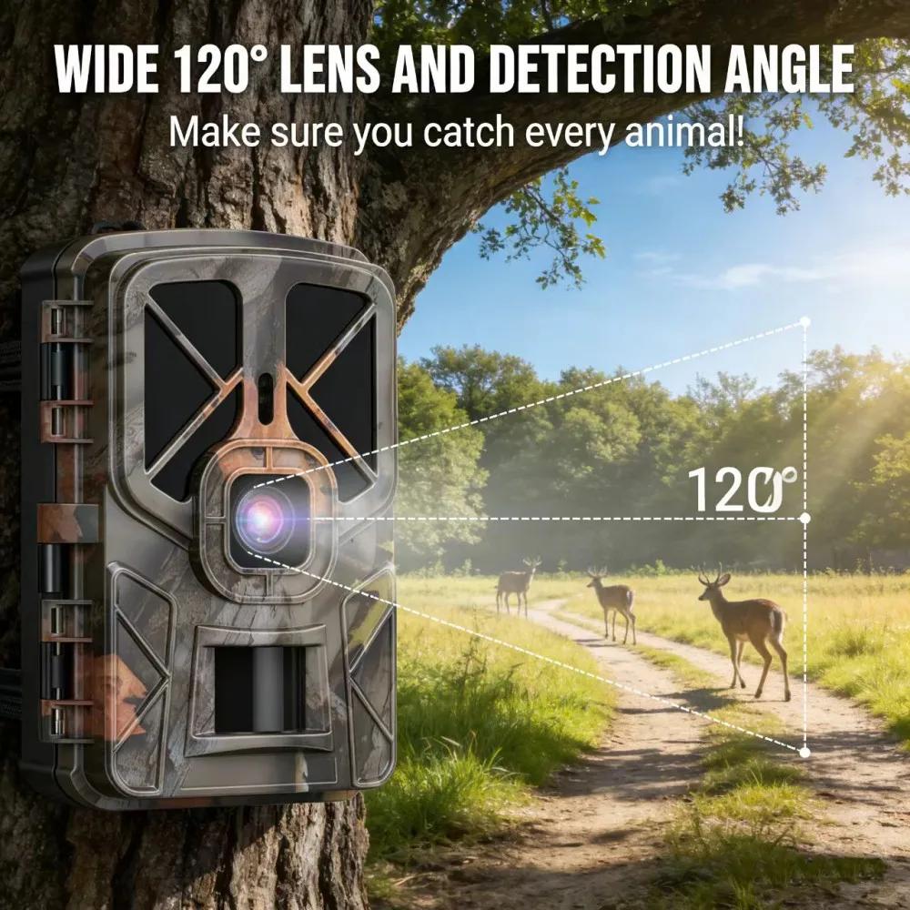 Caméra trail 4K 50MP infrarouge 940nm étanche IP66 avec écran pour observation chasse faune précise