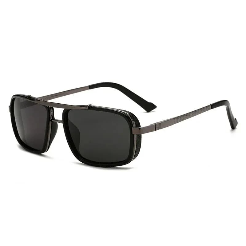 Lunettes de pêche aviateur UV400 pour hommes - Style punk avec double faisceau et protection totale
