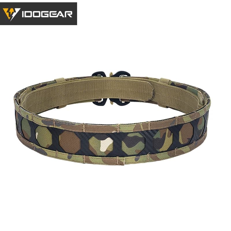 Ceinture tactique MOLLE quick release fibre carbone IDOGEAR - Accessoire pêche sport réglable 3429