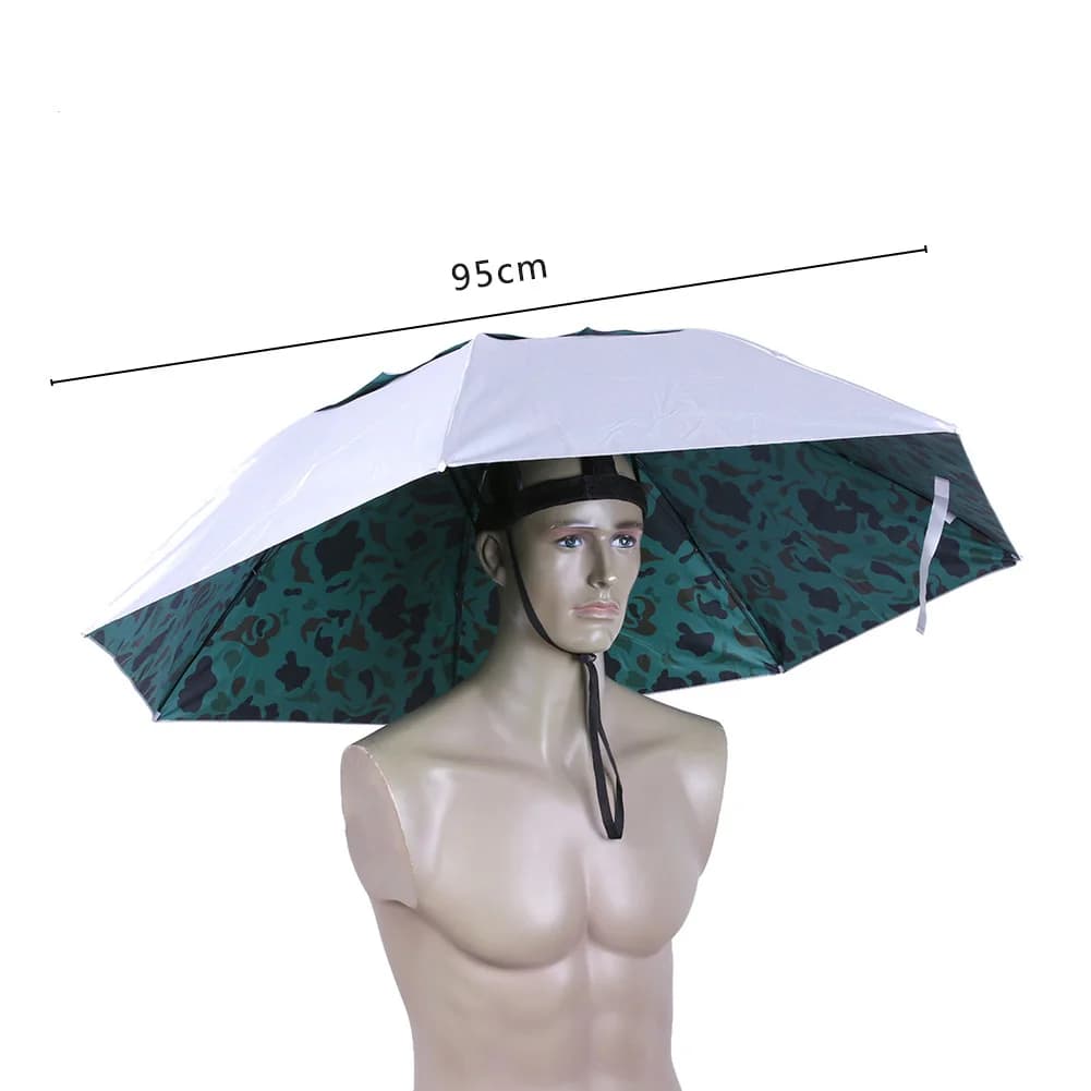 Casquette parapluie pêche extérieure portable anti-pluie anti-soleil unisexe adulte sport