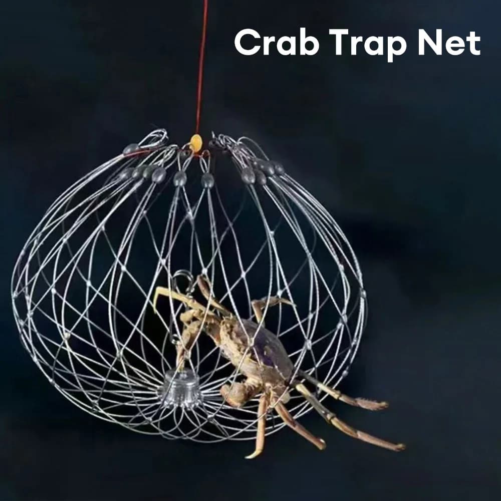 Piège à poissons crabe automatique - Filet cage ouverture fermeture auto - Acier inoxydable eau salée