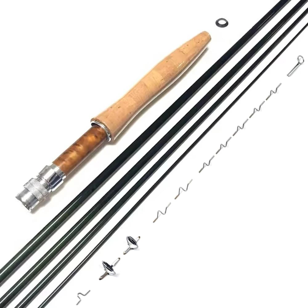 Kit canne à mouche DIY NooNRoo IM8 9ft blank carbone fast action poignée liège 3wt 4wt 5wt 6wt montage pêche