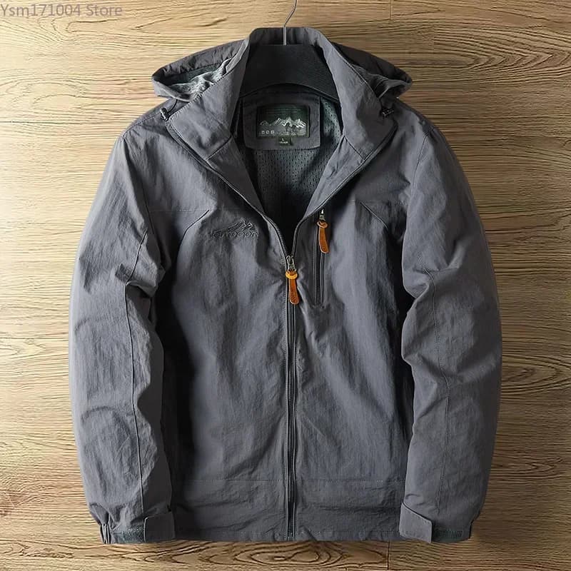Veste homme imperméable respirante randonnée 2025 - Coupe-vent hooded oversized 7XL vêtements outdoor
